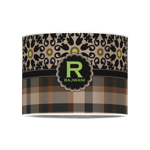 Moroccan Mosaic & Plaid 8" Drum Lampshade - FRONT (Poly Film)