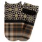 Moroccan Mosaic & Plaid Adult Ankle Socks - Single Pair - Front and Back