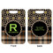 Moroccan Mosaic & Plaid Aluminum Luggage Tag (Front + Back)