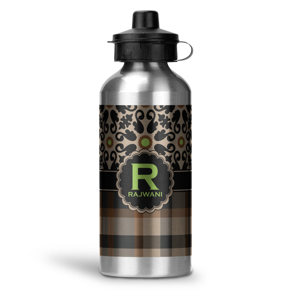 Custom Moroccan Mosaic & Plaid Water Bottles - 20 oz - Aluminum (Personalized)