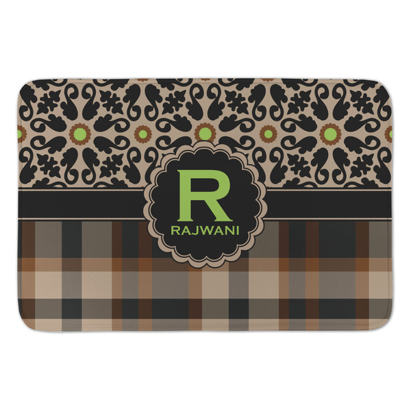 Custom Moroccan Mosaic & Plaid Anti-Fatigue Kitchen Mat (Personalized)