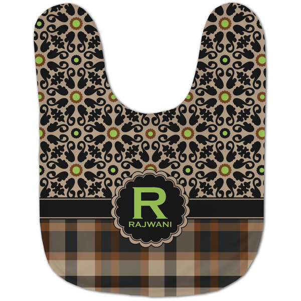 Moroccan Mosaic & Plaid Baby Bib - AFT flat