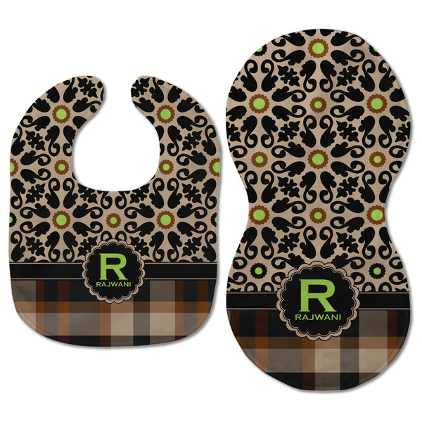 Moroccan Mosaic & Plaid Baby Bib & Burp Set - Approval (new bib & burp)
