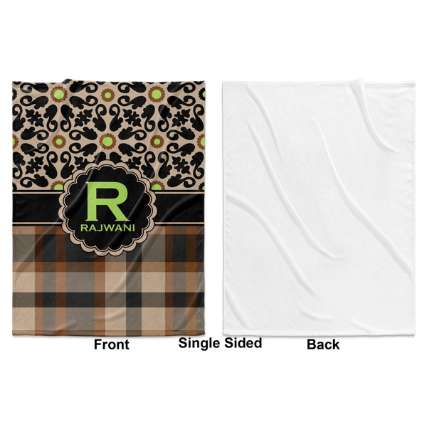 Moroccan Mosaic & Plaid Baby Blanket (Single Side - Printed Front, White Back)