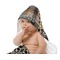 Moroccan Mosaic & Plaid Baby Hooded Towel on Child