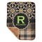 Moroccan Mosaic & Plaid Sherpa Baby Blanket - 30" x 40" w/ Name and Initial