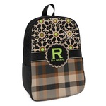 Moroccan Mosaic & Plaid Kids Backpack (Personalized)