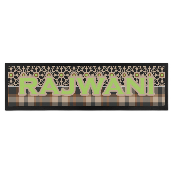 Custom Moroccan Mosaic & Plaid Bar Mat (Personalized)