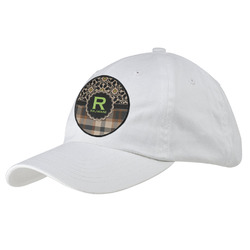 Moroccan Mosaic & Plaid Baseball Cap - White (Personalized)
