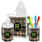 Moroccan Mosaic & Plaid Acrylic Bathroom Accessories Set w/ Name and Initial
