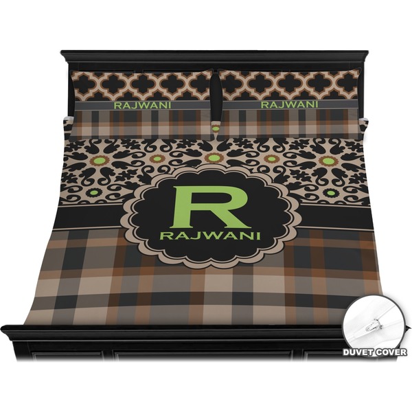 Moroccan Mosaic & Plaid Bedding Set (King) - Duvet
