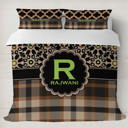 Moroccan Mosaic & Plaid Duvet Cover Set - King (Personalized)
