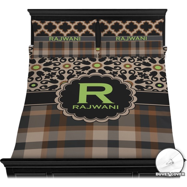 Moroccan Mosaic & Plaid Bedding Set (Queen) - Duvet