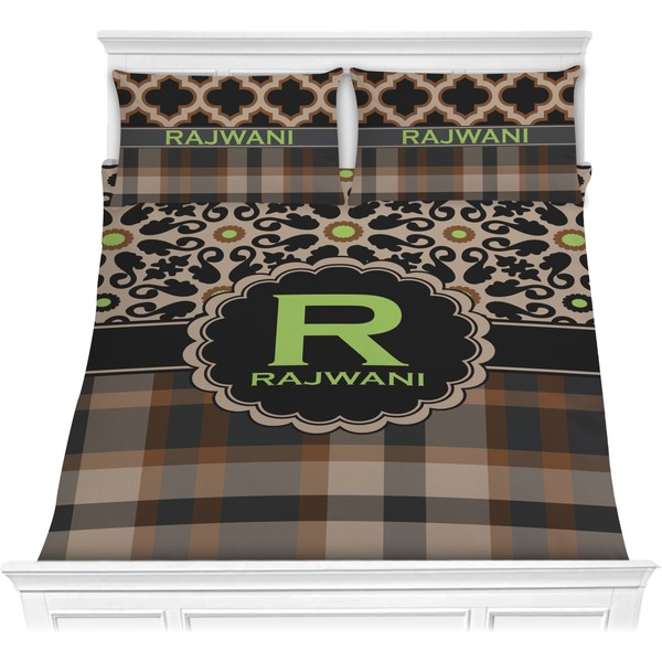 Custom Moroccan Mosaic & Plaid Comforter Set - Full / Queen (Personalized)