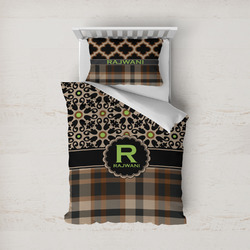 Moroccan Mosaic & Plaid Duvet Cover Set - Twin (Personalized)