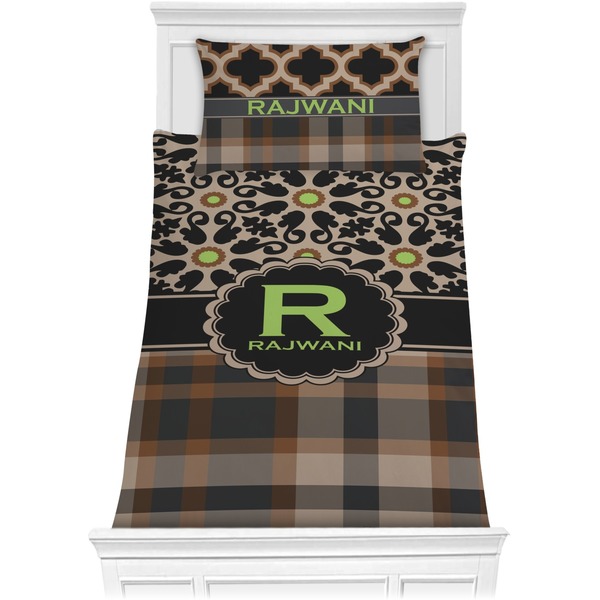 Custom Moroccan Mosaic & Plaid Comforter Set - Twin (Personalized)