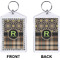 Moroccan Mosaic & Plaid Bling Keychain (Front + Back)