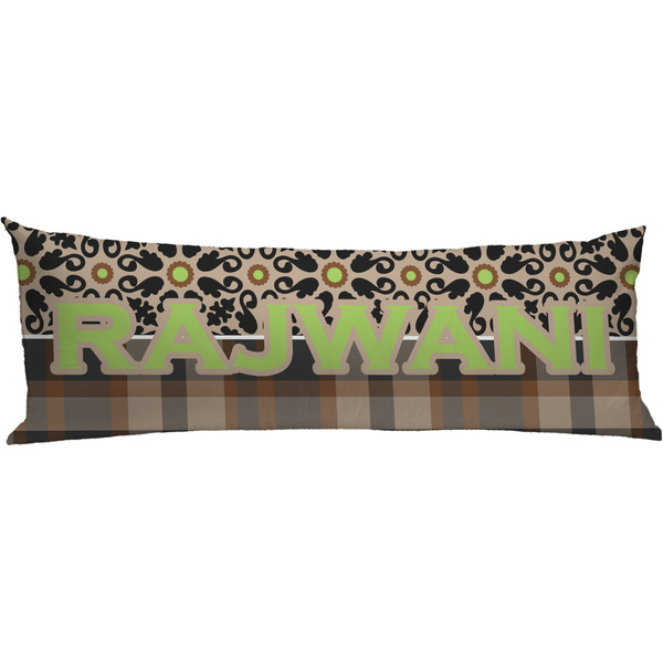 Custom Moroccan Mosaic & Plaid Body Pillow Case (Personalized)