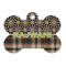 Moroccan Mosaic & Plaid Bone Shaped Dog ID Tag (Personalized)