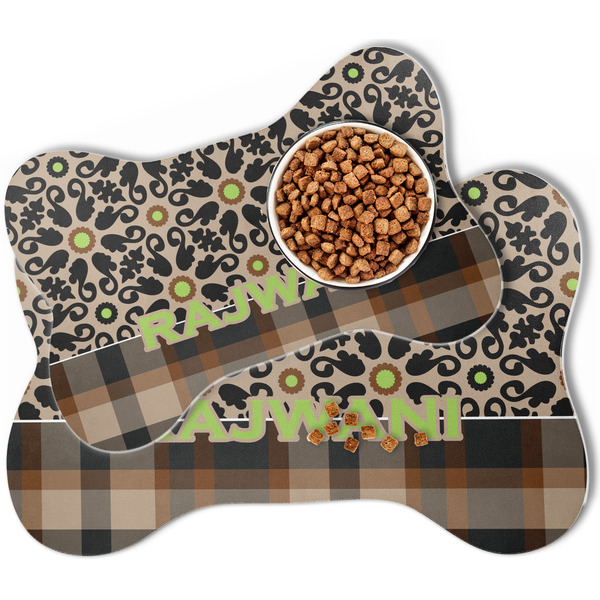 Moroccan Mosaic & Plaid Bone Shaped Dog Mats - MAIN