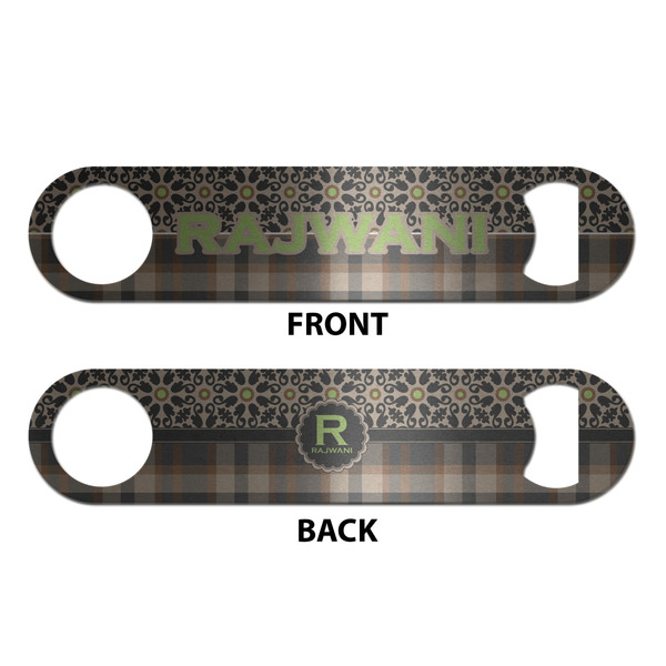 Moroccan Mosaic & Plaid Bottle Opener - Front & Back