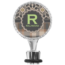 Moroccan Mosaic & Plaid Wine Bottle Stopper (Personalized)