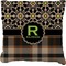 Moroccan Mosaic & Plaid Burlap Pillow 22"