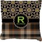Moroccan Mosaic & Plaid Faux-Linen Throw Pillow 20" (Personalized)