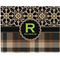 Moroccan Mosaic & Plaid Woven Fabric Placemat - Twill w/ Name and Initial
