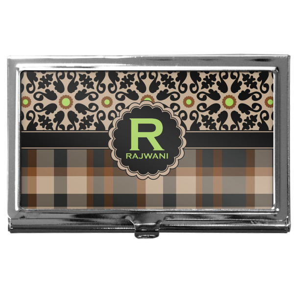 Custom Moroccan Mosaic & Plaid Business Card Case