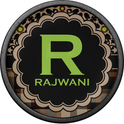 Moroccan Mosaic & Plaid Cabinet Knob (Black) (Personalized)