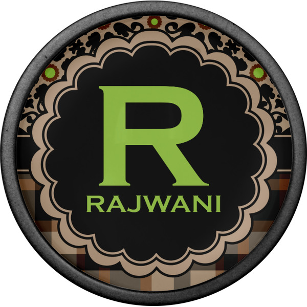 Moroccan Mosaic & Plaid Cabinet Knob - Black - Front