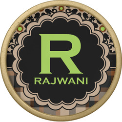 Moroccan Mosaic & Plaid Cabinet Knob - Gold (Personalized)