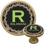 Moroccan Mosaic & Plaid Cabinet Knob - Gold (Personalized)