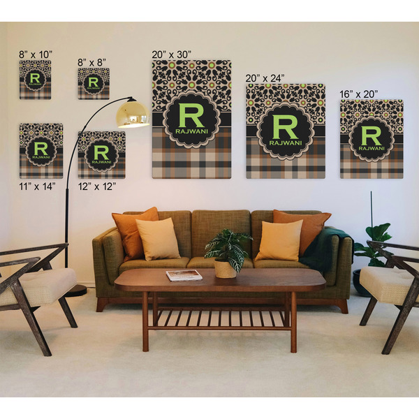 Moroccan Mosaic & Plaid Canvas Prints - Multiple Sizes