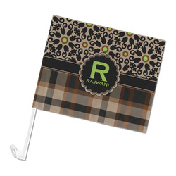 Moroccan Mosaic & Plaid Car Flag - Large (Personalized)