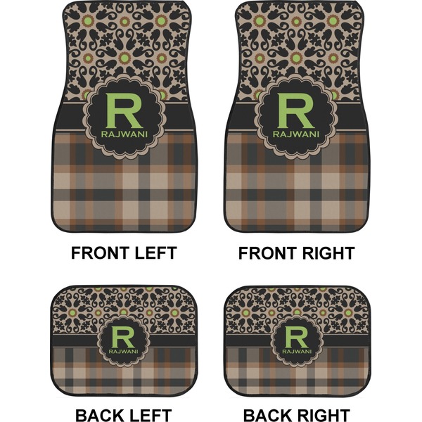 Moroccan Mosaic & Plaid Car Floor Mats Set (2F + 2B)