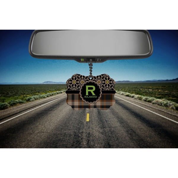 Moroccan Mosaic & Plaid Car Ornament (Road)