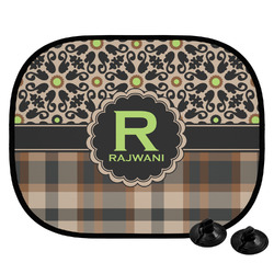 Moroccan Mosaic & Plaid Car Side Window Sun Shade (Personalized)