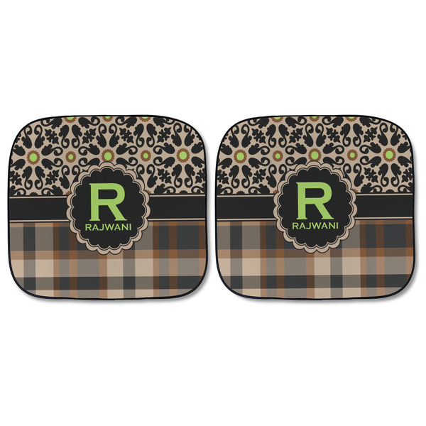Moroccan Mosaic & Plaid Car Sun Shades - FRONT