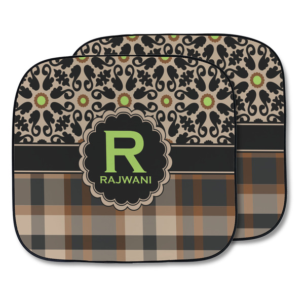 Custom Moroccan Mosaic & Plaid Car Sun Shade - Two Piece (Personalized)