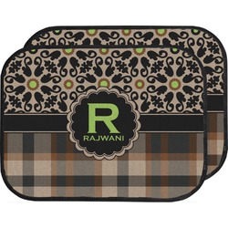 Moroccan Mosaic & Plaid Car Floor Mats (Back Seat) (Personalized)