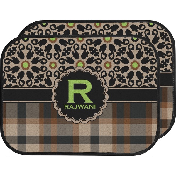 Custom Moroccan Mosaic & Plaid Car Floor Mats (Back Seat) (Personalized)