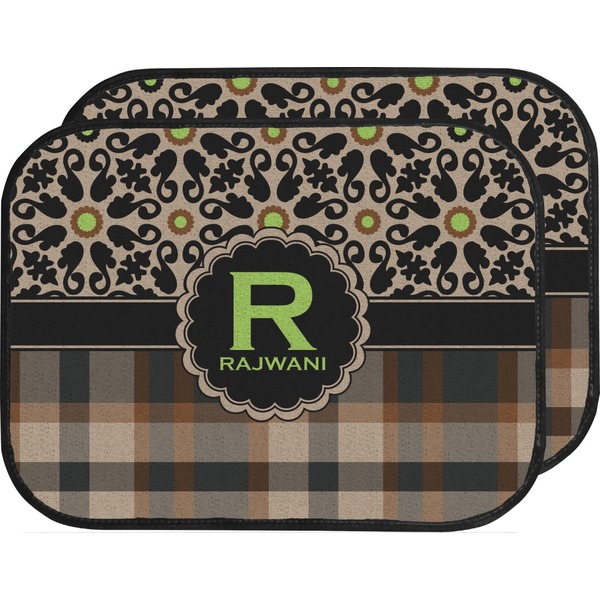 Moroccan Mosaic & Plaid Custom Car Floor Mats (Back Seat)