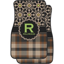 Moroccan Mosaic & Plaid Car Floor Mats (Front Seat) (Personalized)