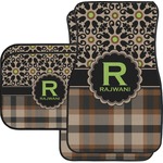Moroccan Mosaic & Plaid Car Floor Mats Set - 2 Front & 2 Back (Personalized)