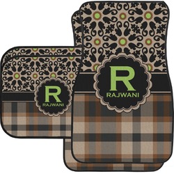 Moroccan Mosaic & Plaid Car Floor Mats Set - 2 Front & 2 Back (Personalized)