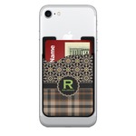 Moroccan Mosaic & Plaid 2-in-1 Cell Phone Credit Card Holder & Screen Cleaner (Personalized)