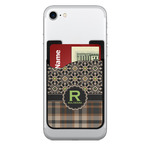 Moroccan Mosaic & Plaid 2-in-1 Cell Phone Credit Card Holder & Screen Cleaner (Personalized)