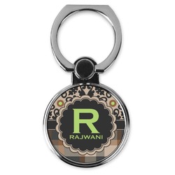 Moroccan Mosaic & Plaid Cell Phone Ring Stand & Holder (Personalized)